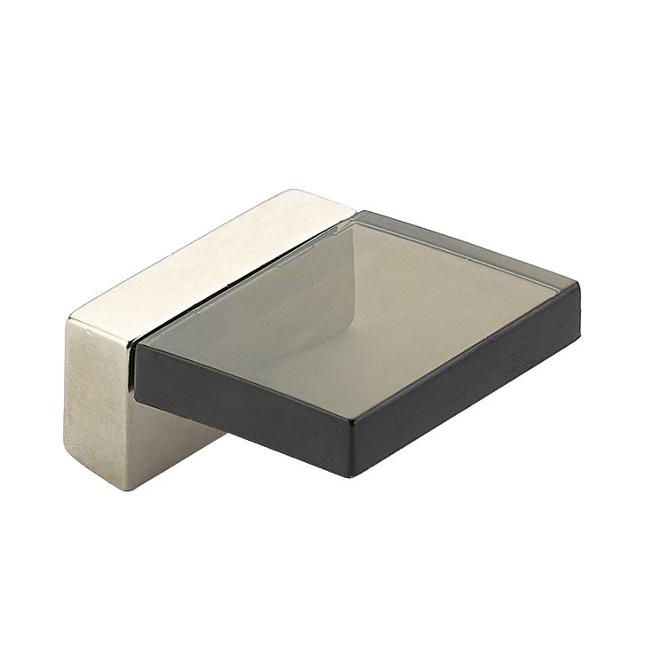 Schaub and Company 5/8" Centers Angled Square Pull in Satin Nickel Smoke