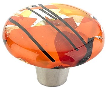 Schaub and Company 1 1/2" Diameter  Round Knob in Confetti Orange