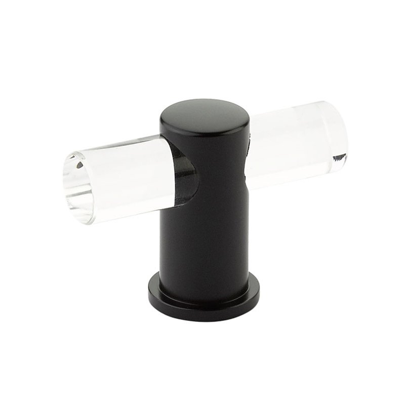 Schaub and Company 2" Adjustable Clear Acrylic T-Knob In Matte Black