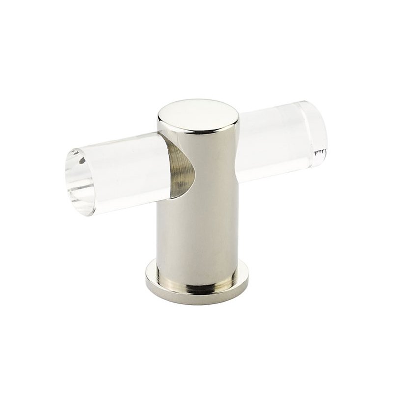 Schaub and Company 2" Adjustable Clear Acrylic T-Knob In Polished Nickel