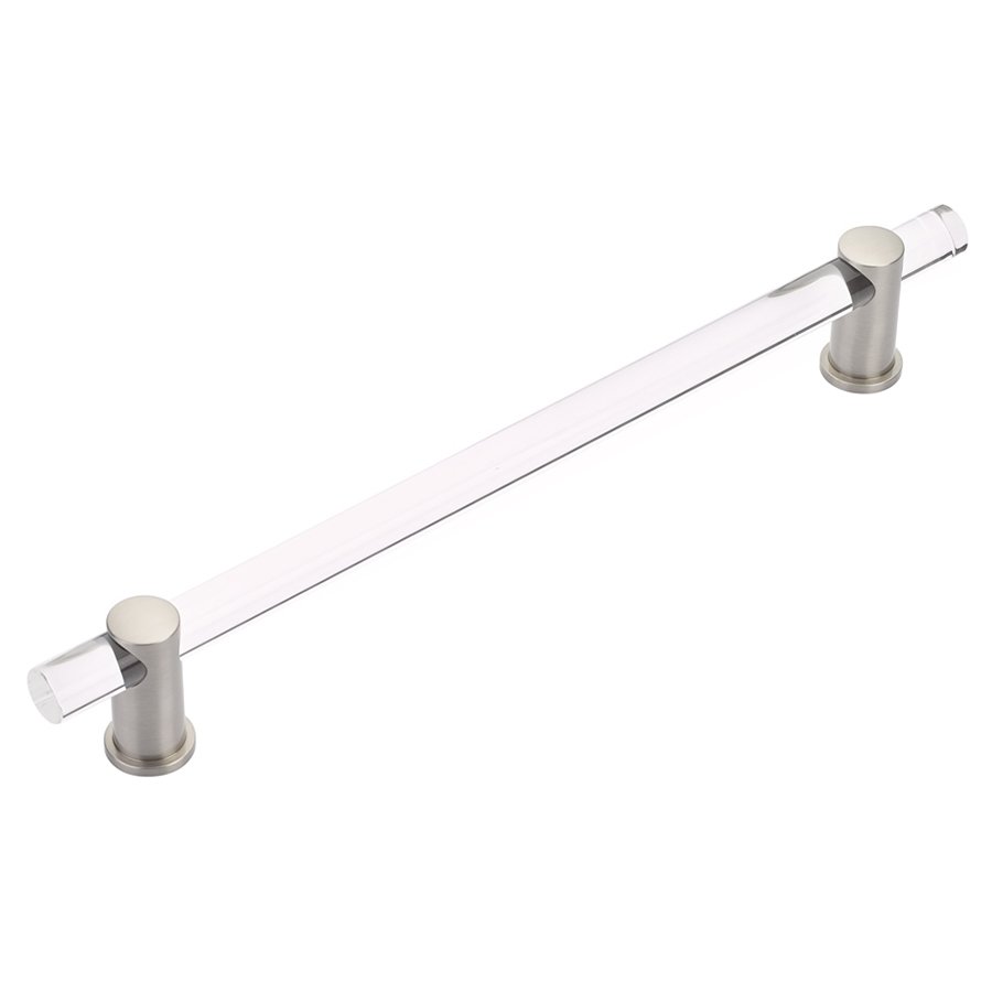 Schaub and Company 12" Centers Non-Adjustable Clear Acrylic Appliance Pull In Satin Nickel
