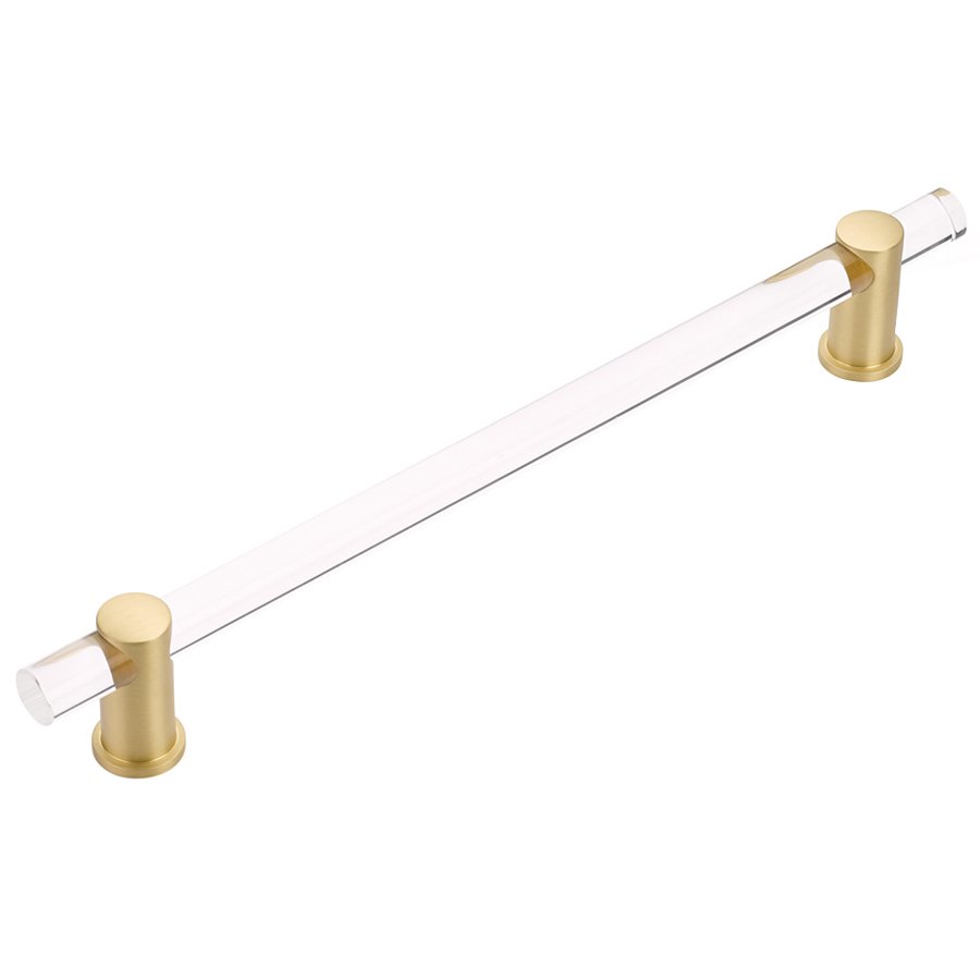 Schaub and Company 12" Centers Non-Adjustable Clear Acrylic Appliance Pull In Satin Brass