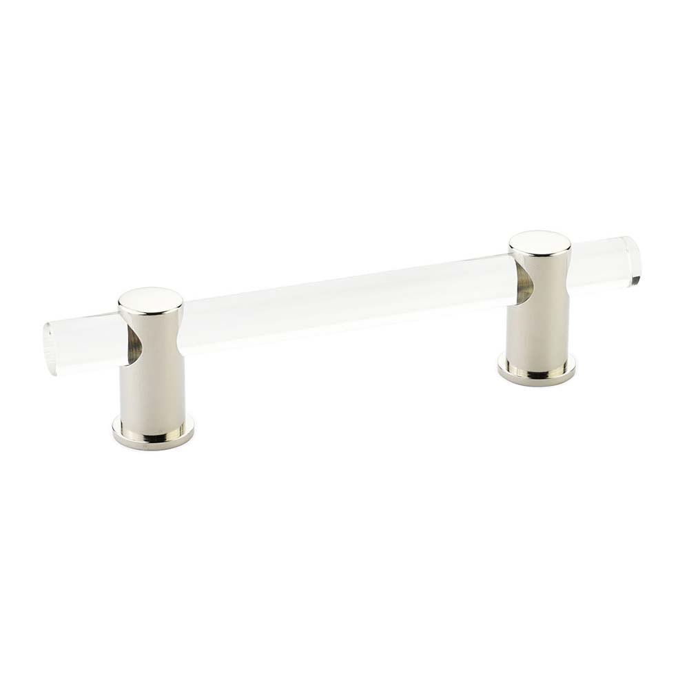 Schaub and Company 4" Centers Adjustable Clear Acrylic Pull In Polished Nickel