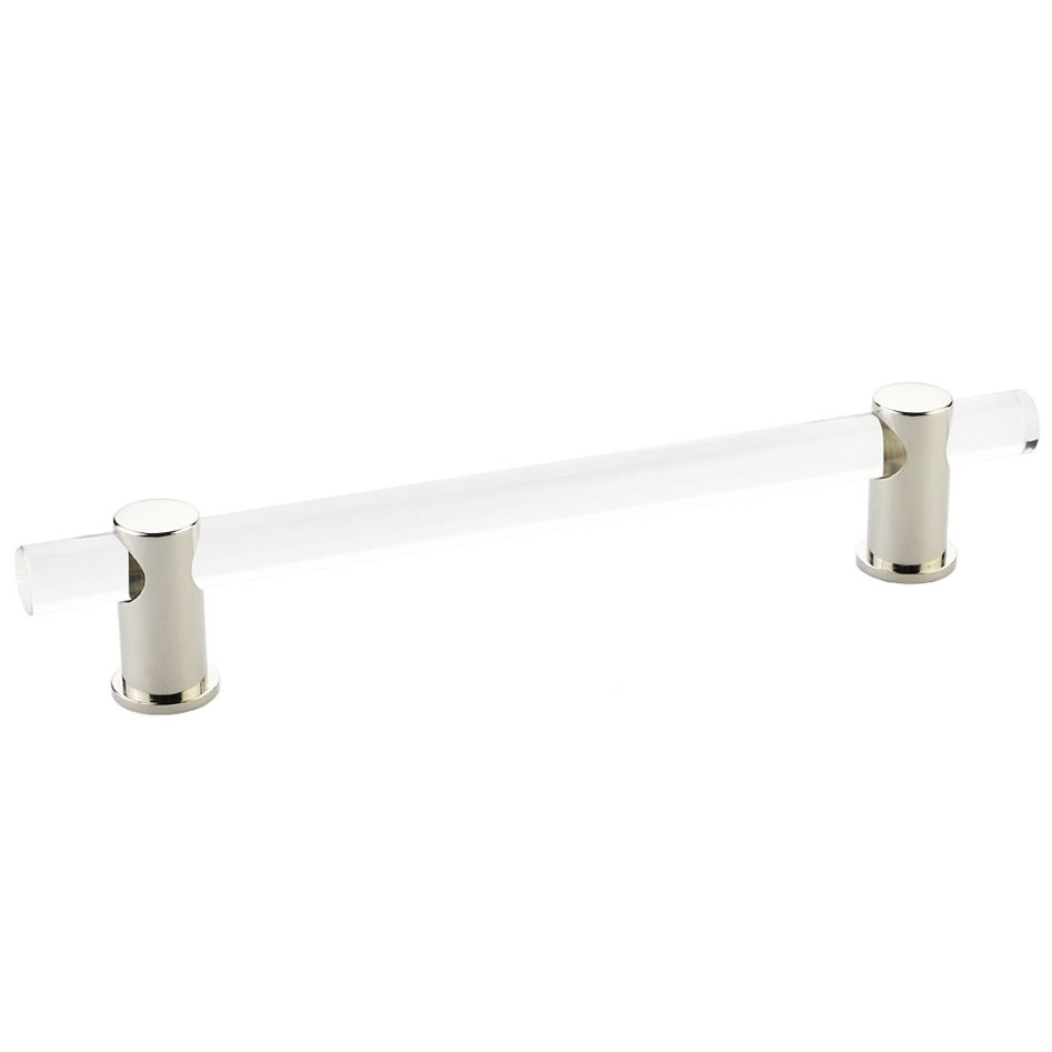 Schaub and Company 6" Centers Adjustable Clear Acrylic Pull In Polished Nickel