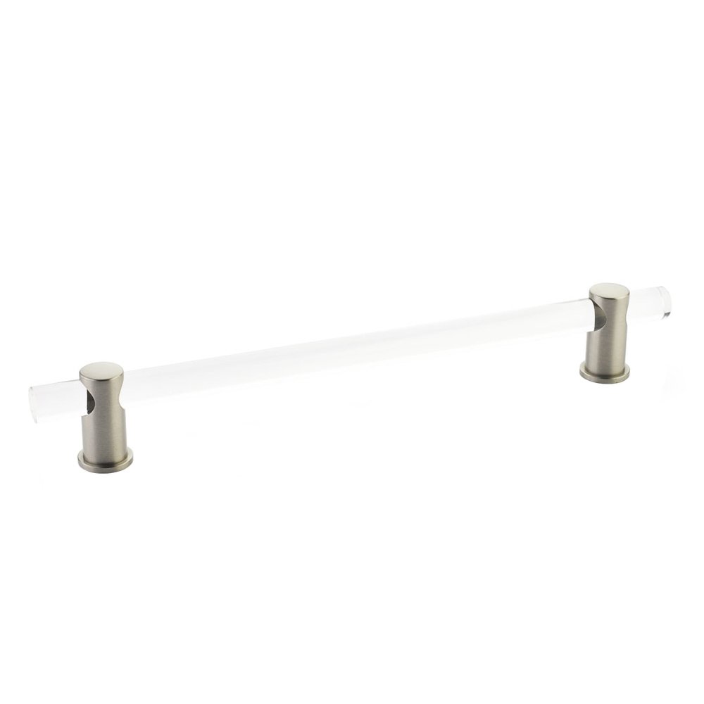 Schaub and Company 8" Centers Adjustable Clear Acrylic Pull In Satin Nickel