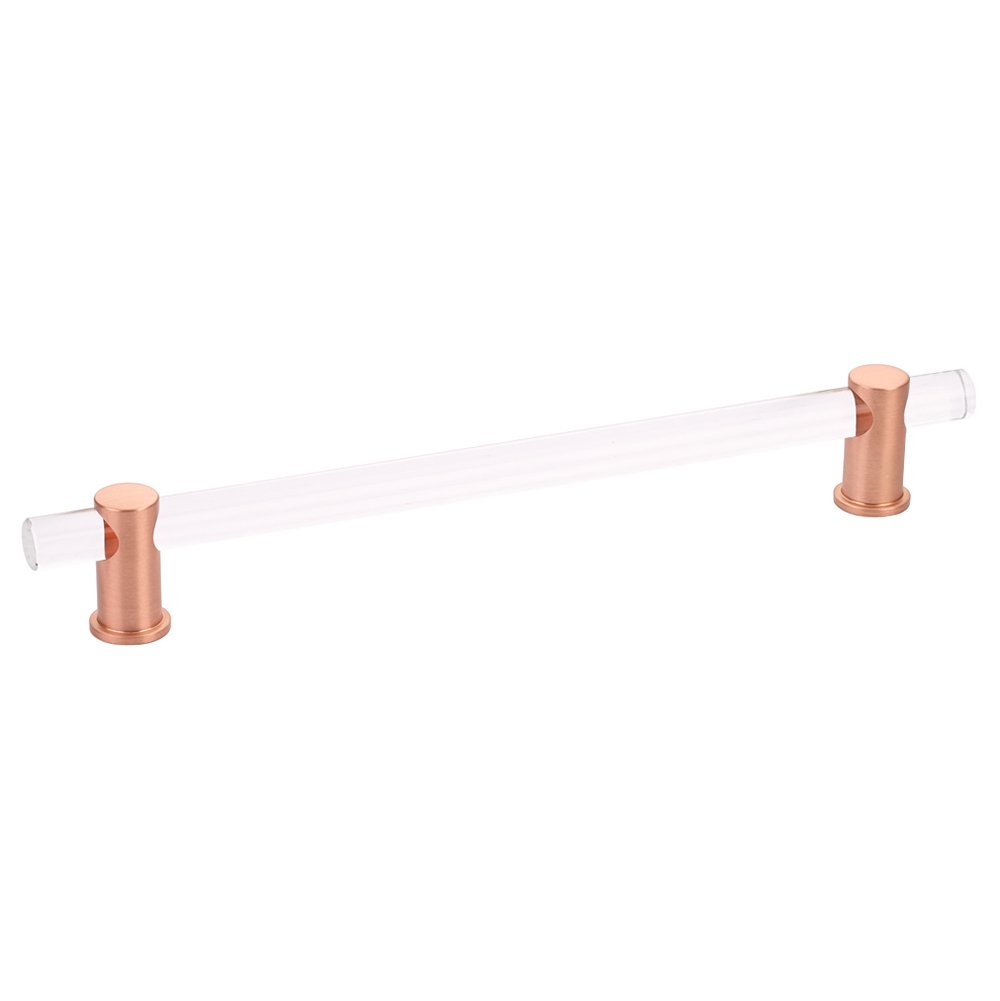 Schaub and Company 8" Centers Adjustable Clear Acrylic Pull In Brushed Rose Gold