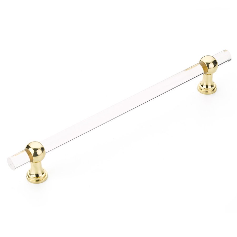 Schaub and Company 12" Centers Non-Adjustable Clear Acrylic Appliance Pull In Polished Brass