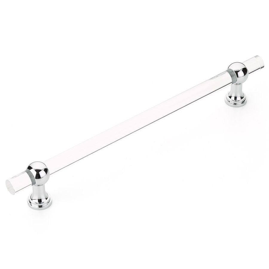 Schaub and Company 12" Centers Non-Adjustable Clear Acrylic Appliance Pull In Polished Chrome