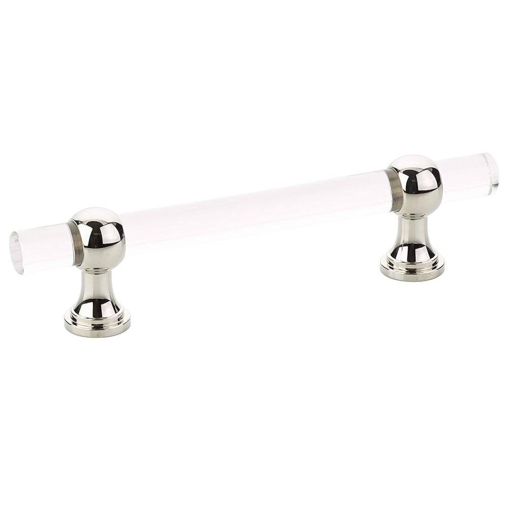Schaub and Company 4" Centers Adjustable Clear Acrylic Pull In Polished Nickel