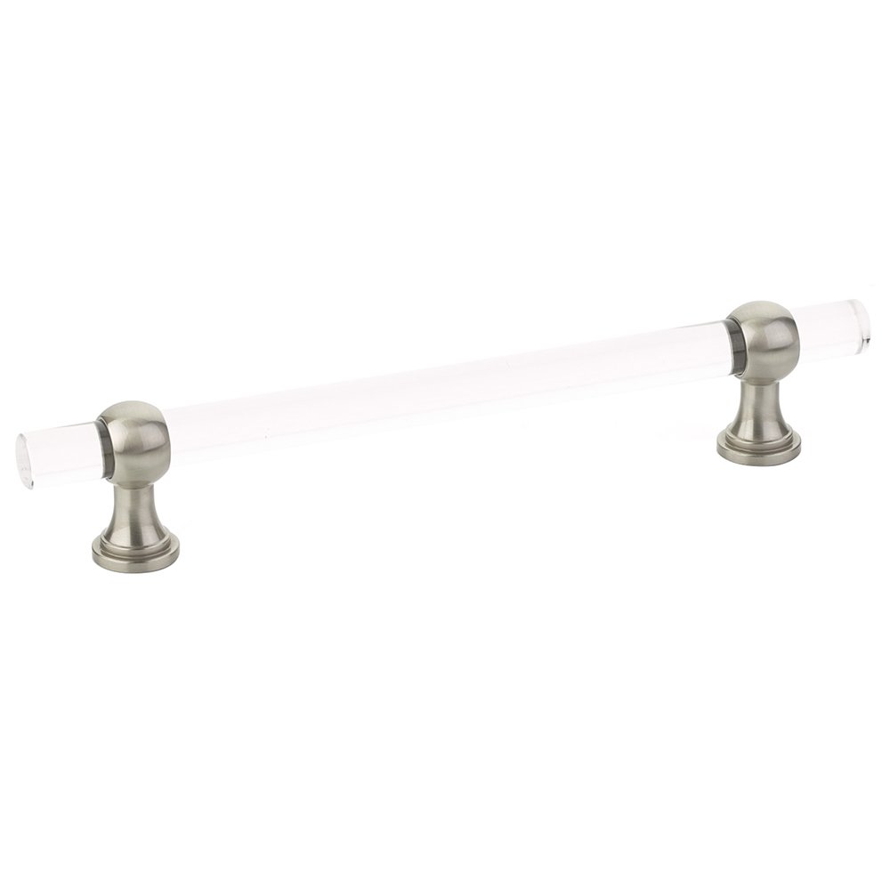 Schaub and Company 6" Centers Adjustable Clear Acrylic Pull In Satin Nickel