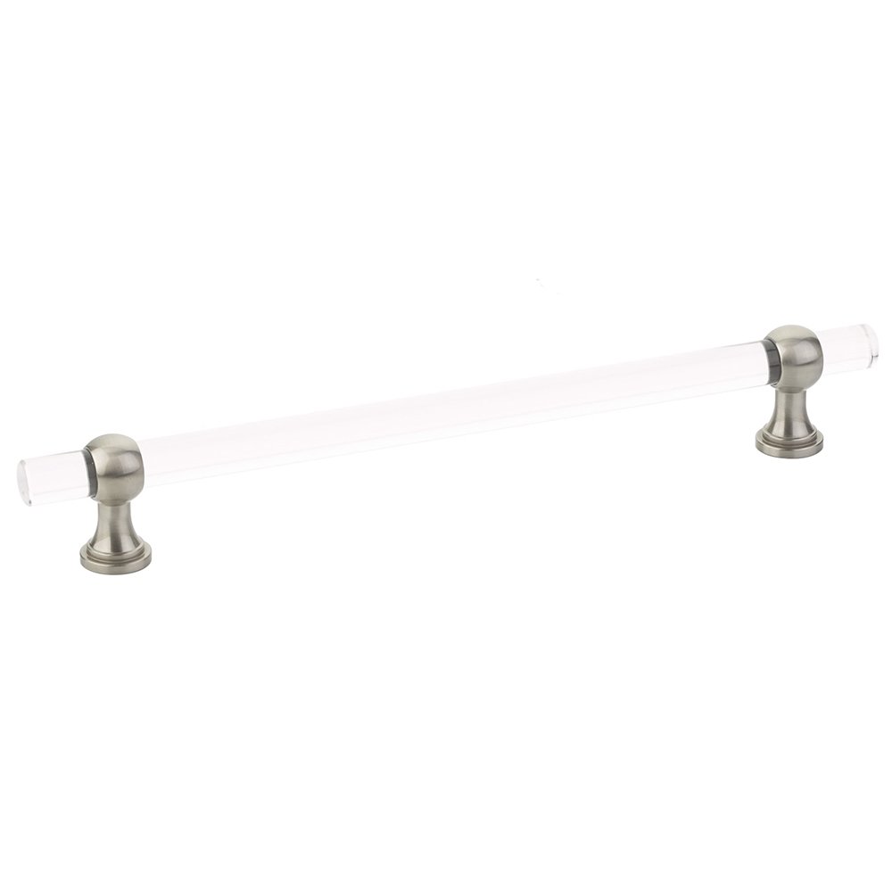 Schaub and Company 8" Centers Adjustable Clear Acrylic Pull In Satin Nickel