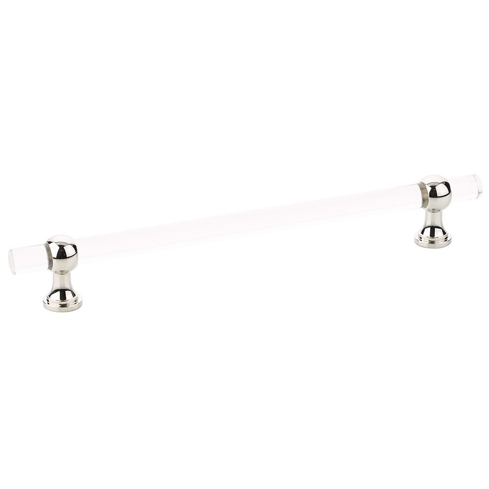 Schaub and Company 8" Centers Adjustable Clear Acrylic Pull In Polished Nickel