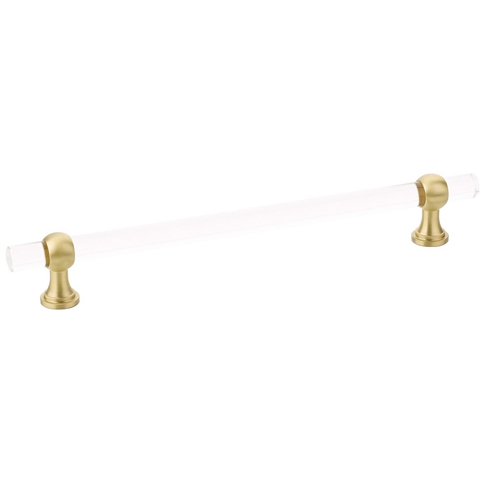 Schaub and Company 8" Centers Adjustable Clear Acrylic Pull In Satin Brass