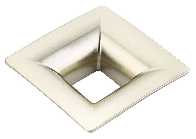 Schaub and Company 1 1/4" Centers Flared Square Pull in Satin Nickel