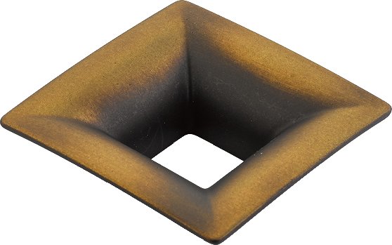 Schaub and Company 1 1/4" Centers Flared Square Pull in Burnished Bronze