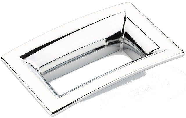Schaub and Company 2 1/2" Centers Flared Rectangle Pull in Polished Chrome