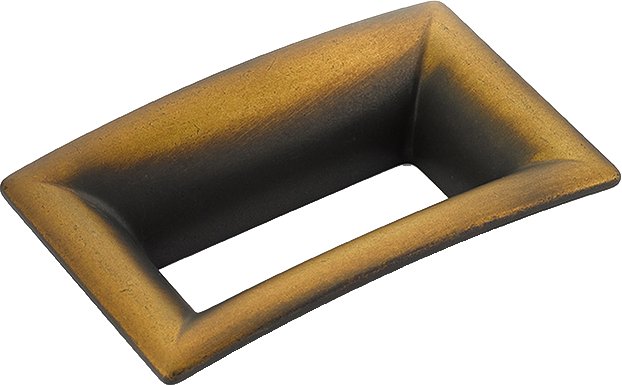 Schaub and Company 2 1/2" Centers Flared Rectangle Pull in Burnished Bronze