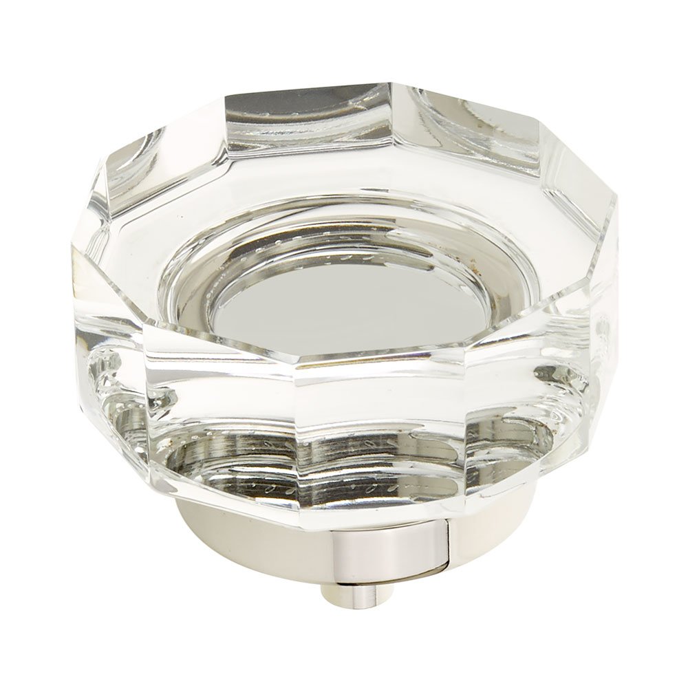 Schaub and Company 1 3/4" Diameter Large Multi-Sided Glass Knob in Polished Nickel