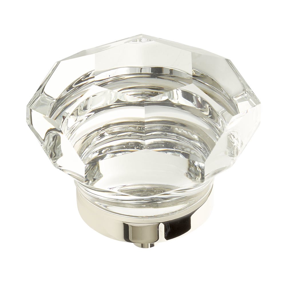 Schaub and Company 1 3/4" Diameter Faceted Dome Glass Knob in Polished Nickel