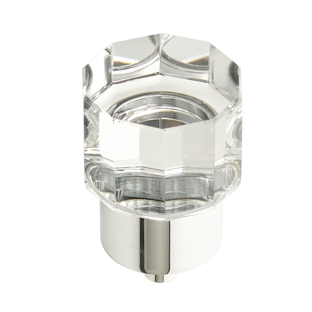 Schaub and Company 1 1/8" Diameter Round Multi-Sided Glass Knob in Polished Chrome