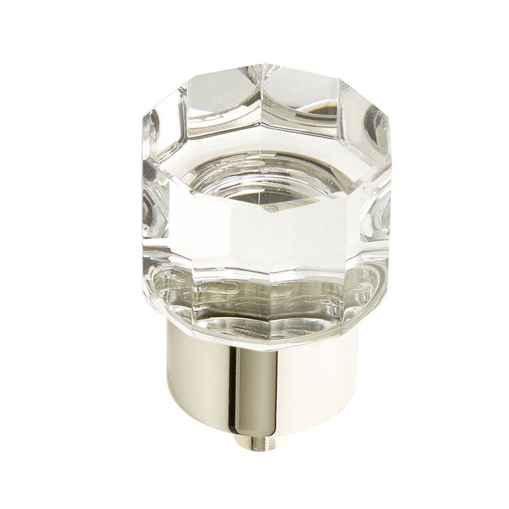 Schaub and Company 1 1/8" Diameter Round Multi-Sided Glass Knob in Polished Nickel