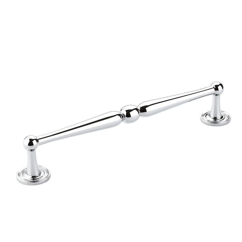 Schaub and Company 8" Centers Knurled Footplate Pull in Polished Chrome