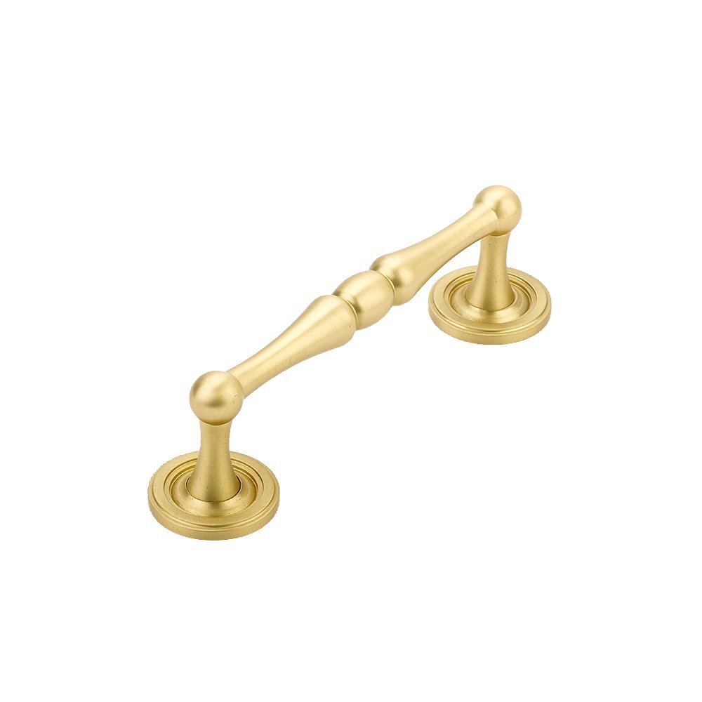 Schaub and Company 4" Centers Plain Footplate Pull in Satin Brass