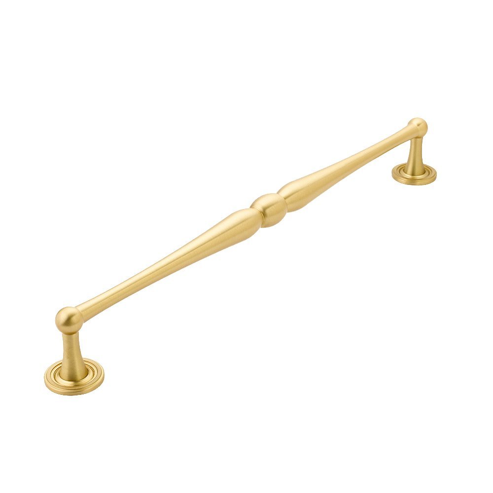 Schaub and Company 15" Centers Plain Footplate Appliance Pull in Satin Brass