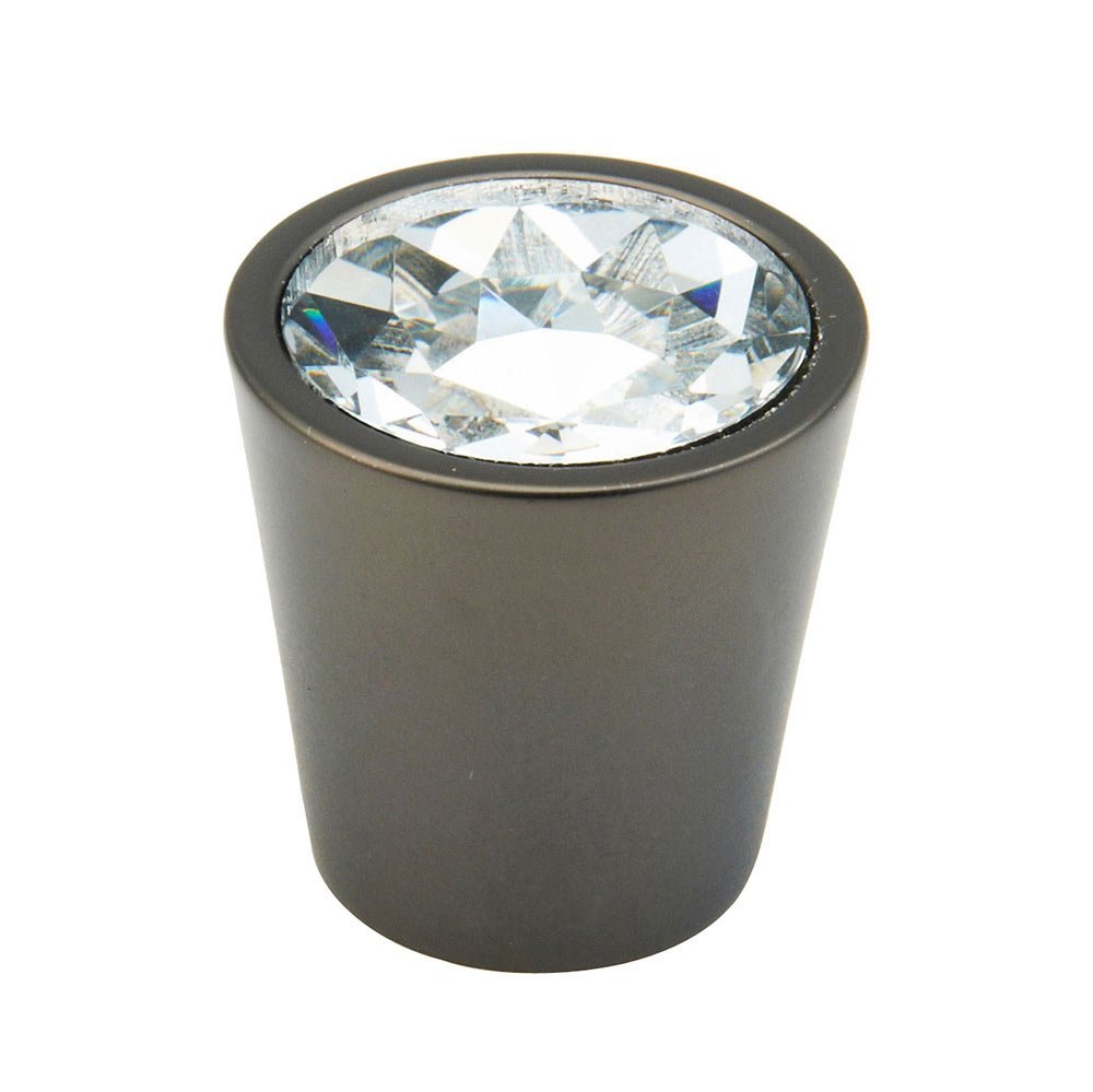 Schaub and Company 1 1/16" Cylinder Knob in Bronze and Clear Glass