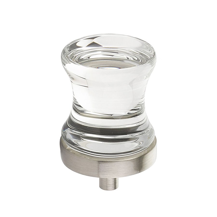 Schaub and Company 1 1/8" Diameter Glass Knob in Satin Nickel