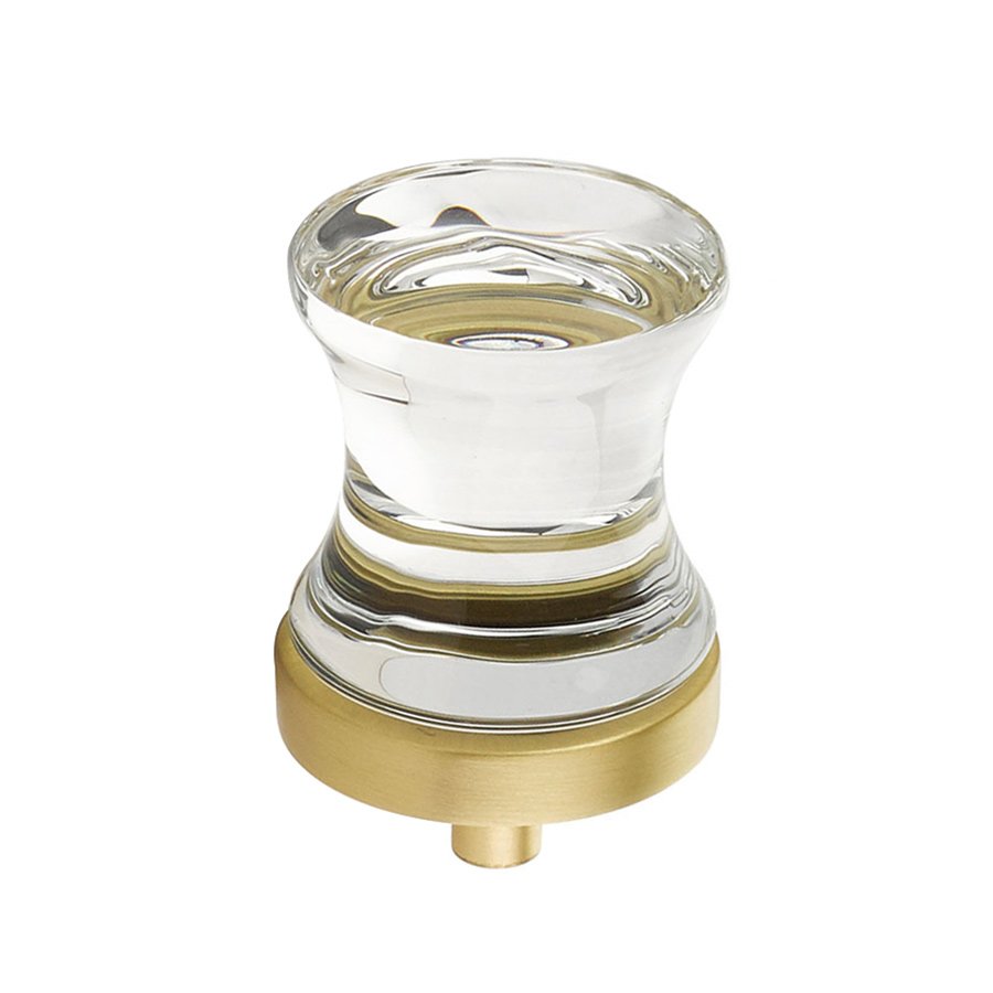 Schaub and Company 1 1/8" Diameter Glass Knob in Satin Brass