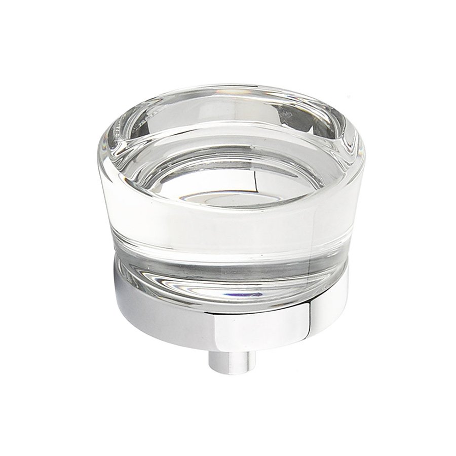 Schaub and Company 1 3/8" Diameter Glass Knob in Polished Chrome