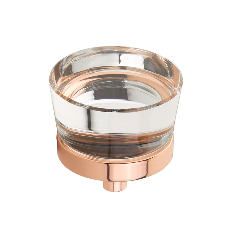 Schaub and Company 1 3/8" Diameter Glass Knob in Polished Rose Gold