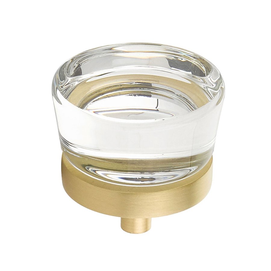 Schaub and Company 1 3/8" Diameter Glass Knob in Satin Brass