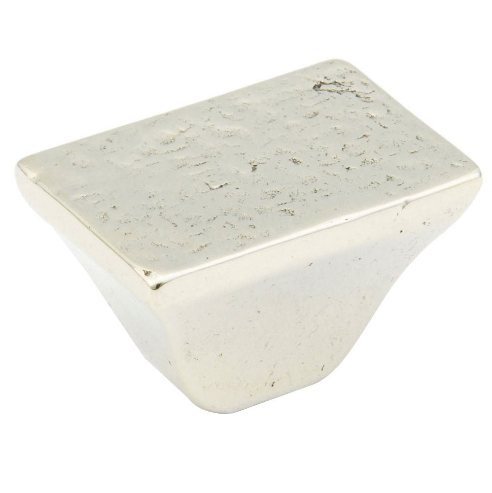 Schaub and Company 1 1/4" x 7/8" Rectangle Textured Knob in Polished White Bronze