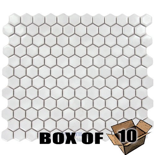 Stellar Tile 1" Hexagon Porcelain Mosaic Tile in White
