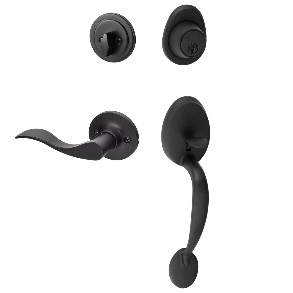Sure-Loc Alta Handleset with Right Handed Snowbird Lever in Flat Black