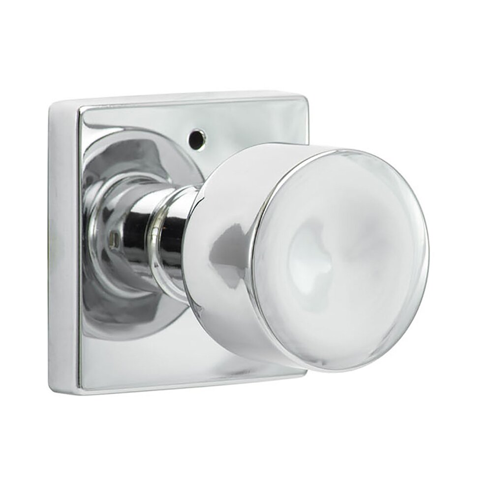 Sure-Loc Ridgecrest Modern Bergen Privacy Door Knob with Square Rosette in Polished Chrome