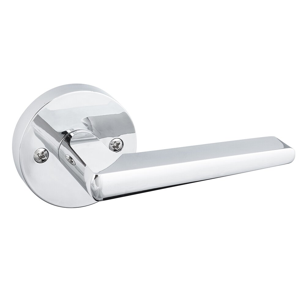 Sure-Loc Ridgecrest Modern Basel Single Dummy Door Lever with Round Rosette in Polished Chrome