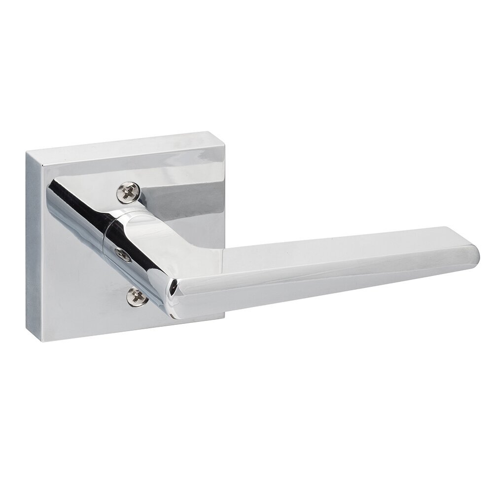 Sure-Loc Ridgecrest Modern Basel Single Dummy Door Lever with Square Rosette in Polished Chrome