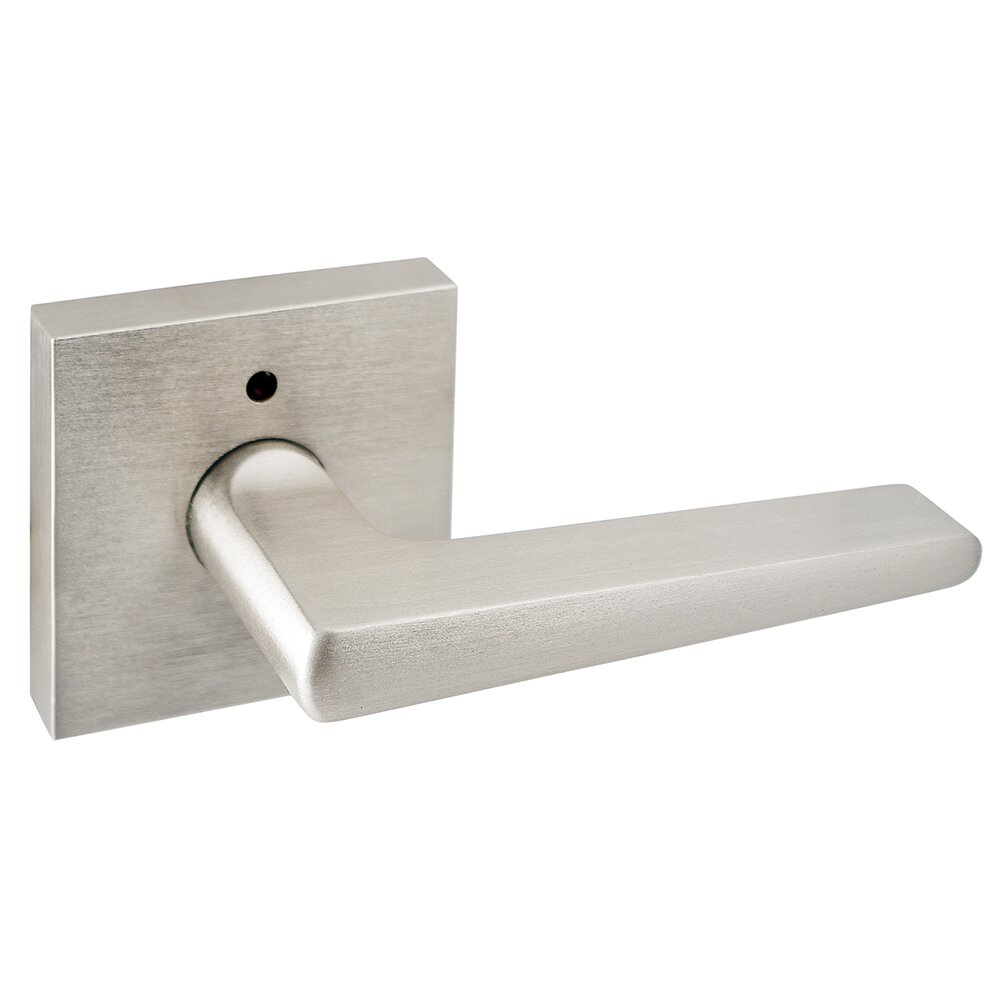Sure-Loc Ridgecrest Modern Basel 28° Privacy Door Lever with Square Rosette in Satin Nickel