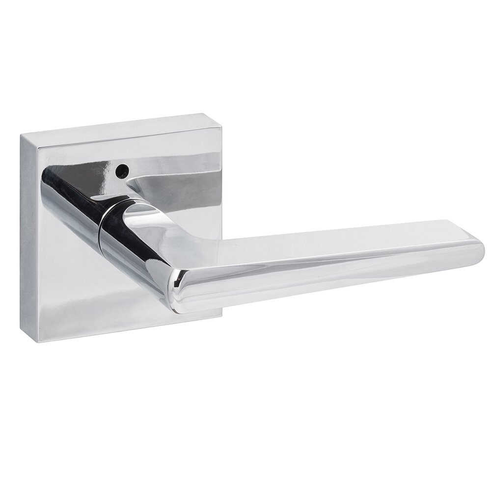 Sure-Loc Ridgecrest Modern Basel Privacy Door Lever with Square Rosette in Polished Chrome