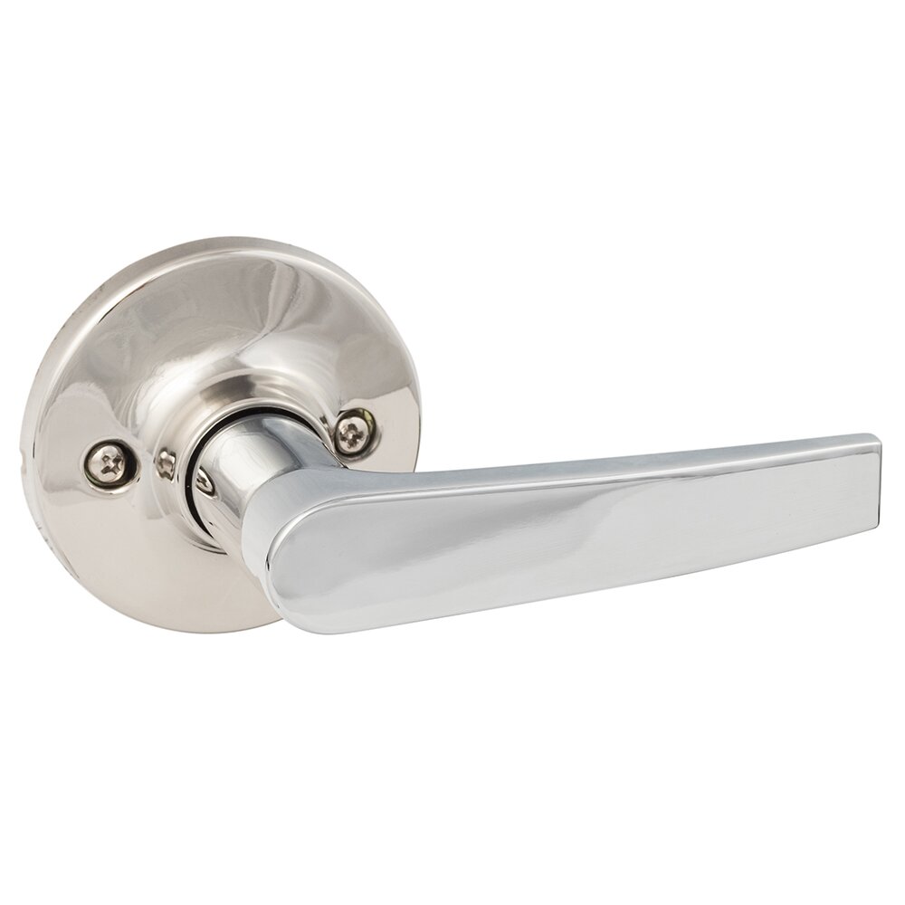 Sure-Loc Cedar Single Dummy Door Lever with Round Rosette in Polished Chrome