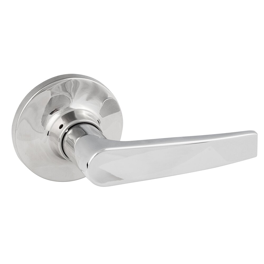 Sure-Loc Cedar Passage Door Lever with Round Rosette in Polished Chrome
