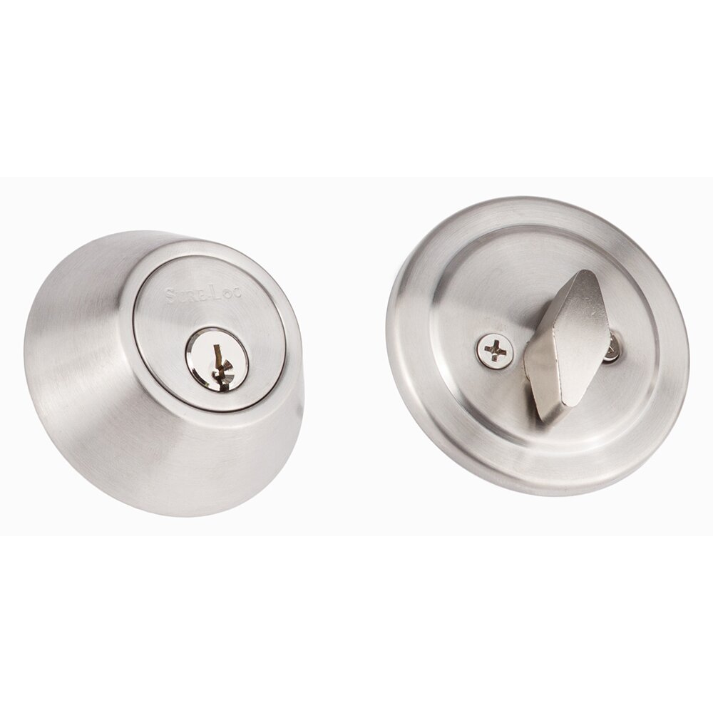 Sure-Loc Single Cylinder Contemporary Deadbolt in Satin Stainless