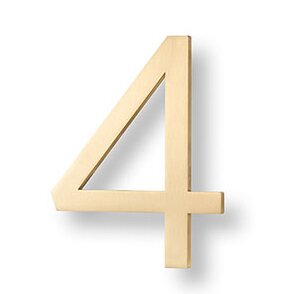 Sure-Loc #4 6" Floating House Number in Satin Brass