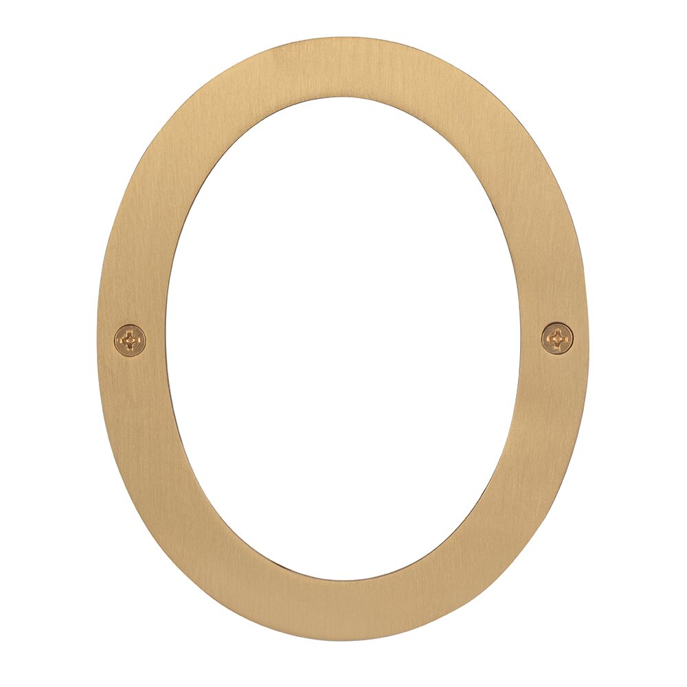 Sure-Loc #0 6" Stainless Steel House Number in Satin Brass