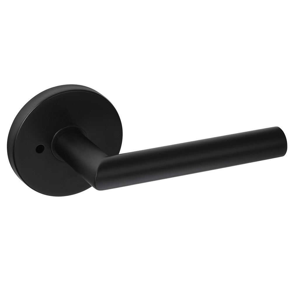 Sure-Loc Hanover Privacy Door Lever with Round Rosette in Flat Black