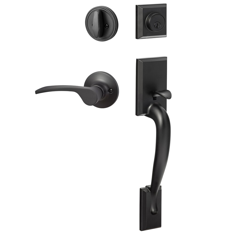 Sure-Loc Madison Handleset with Right Handed Grade 2 Edge Lever in Flat Black