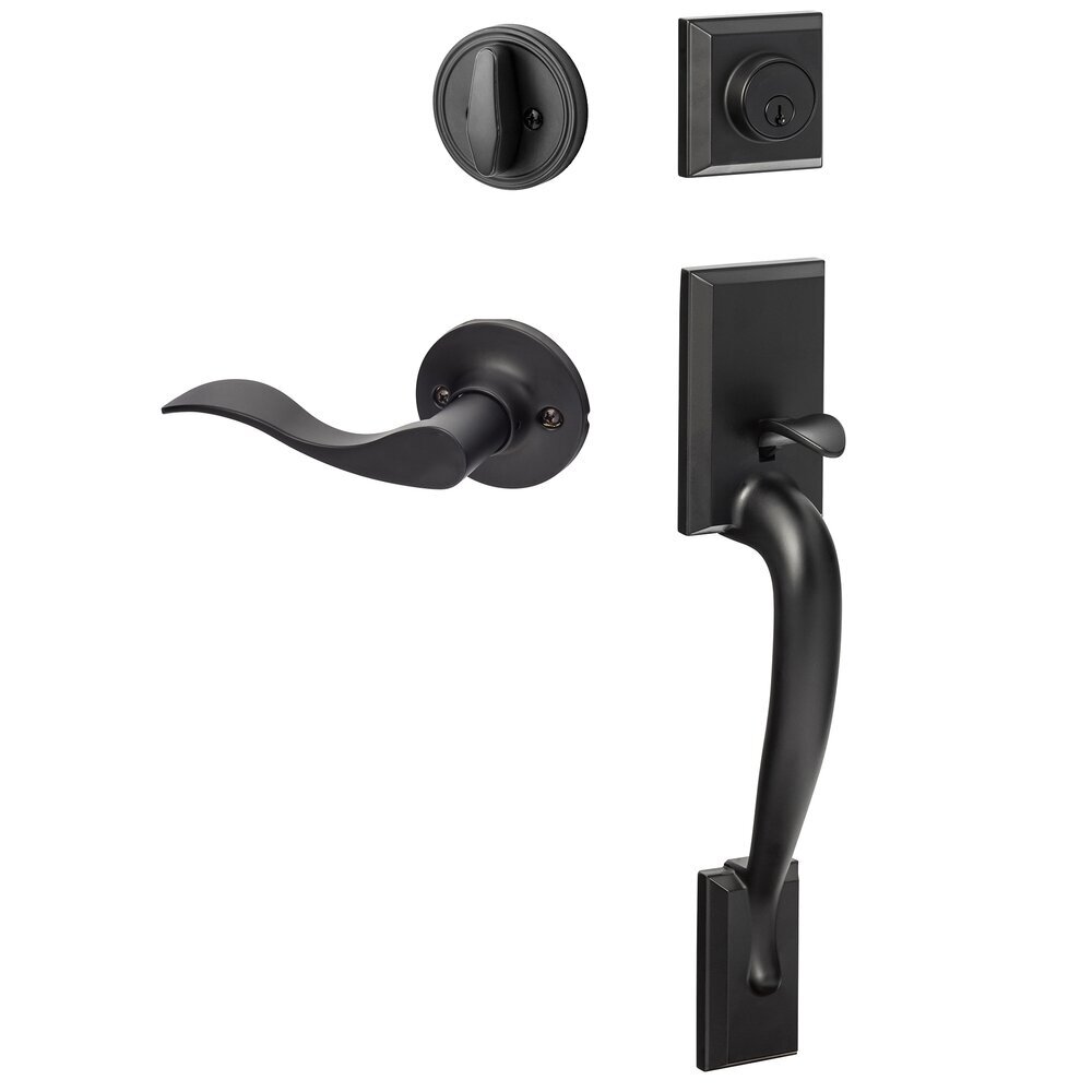Sure-Loc Madison Handleset with Right Handed Snowbird Lever in Flat Black